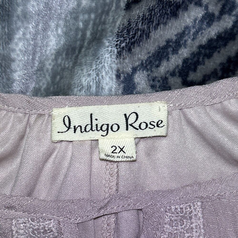 Indigo Rose Beige 2X Bohemian Lined Dress - Picture 4 of 9